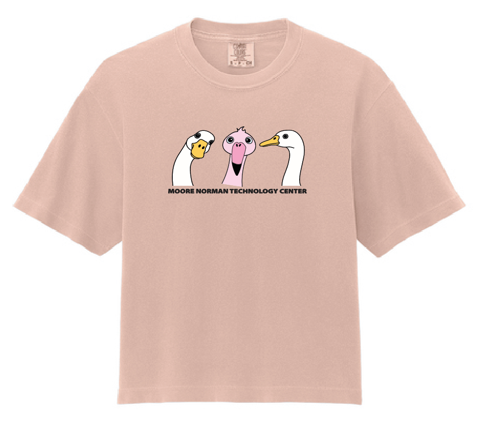 Summer Program Hot Drop "Flamingo" Design S/S Women's Boxy T-shirt (peach)
