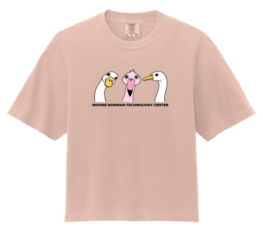 Summer Program Hot Drop "Flamingo" Design S/S Women's Boxy T-shirt (peach)