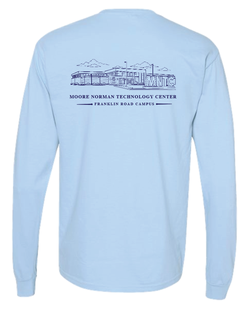 Hot Drop- "Franklin Campus Building" Design Comfort Colors Long Sleeve T-shirts (chambray)