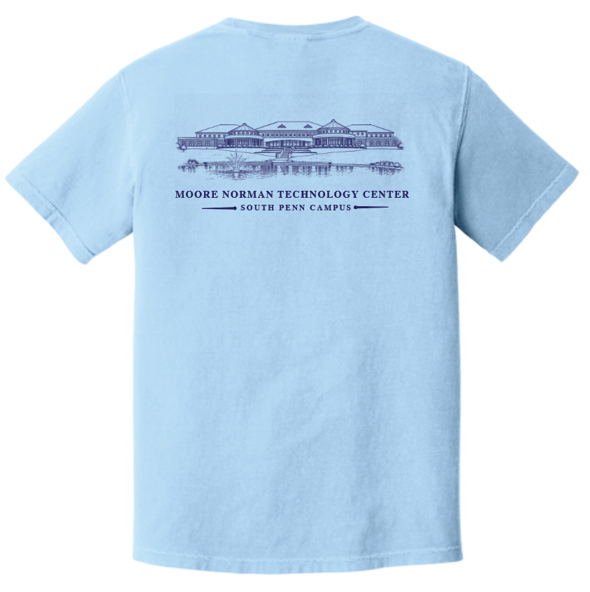 Hot Drop- "S. Penn Campus Building" Design Comfort Colors Short Sleeve T-shirts (chambray)