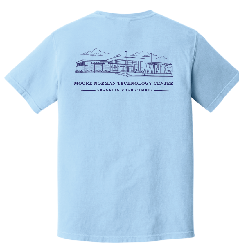 Hot Drop- "Franklin Campus Building" Design Comfort Colors Short Sleeve T-shirts (chambray)