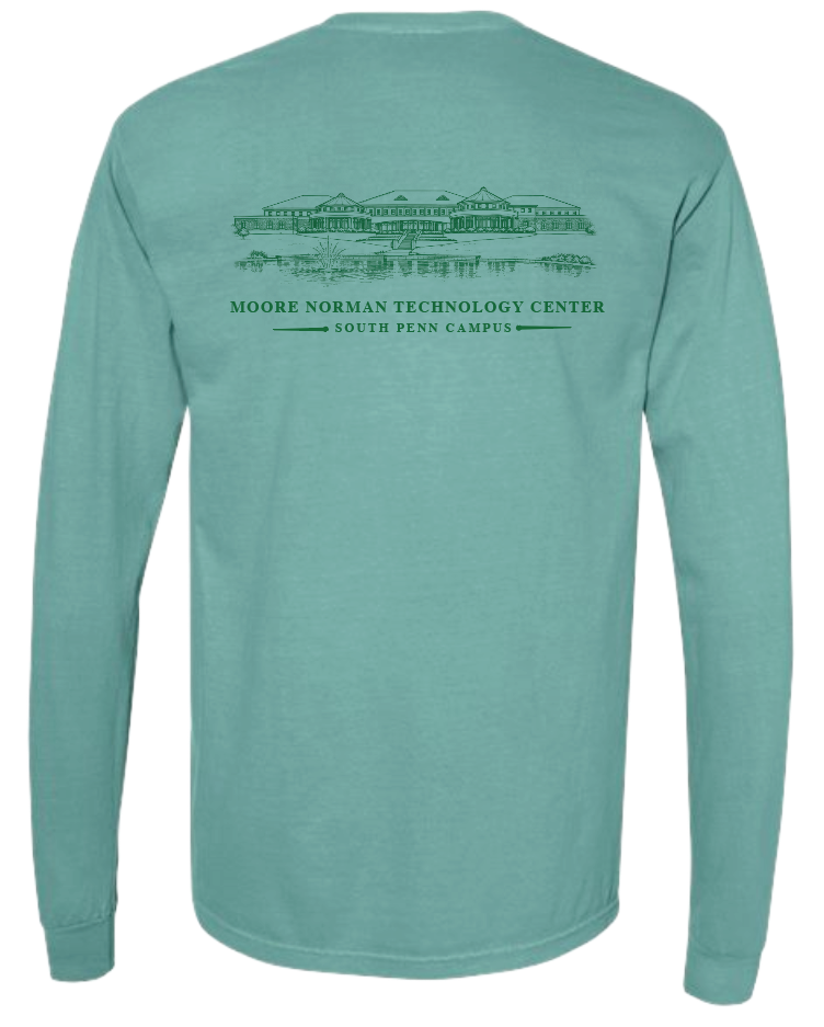 Hot Drop- "S. Penn Campus Building" Design Comfort Colors Long Sleeve T-shirts (seafoam)